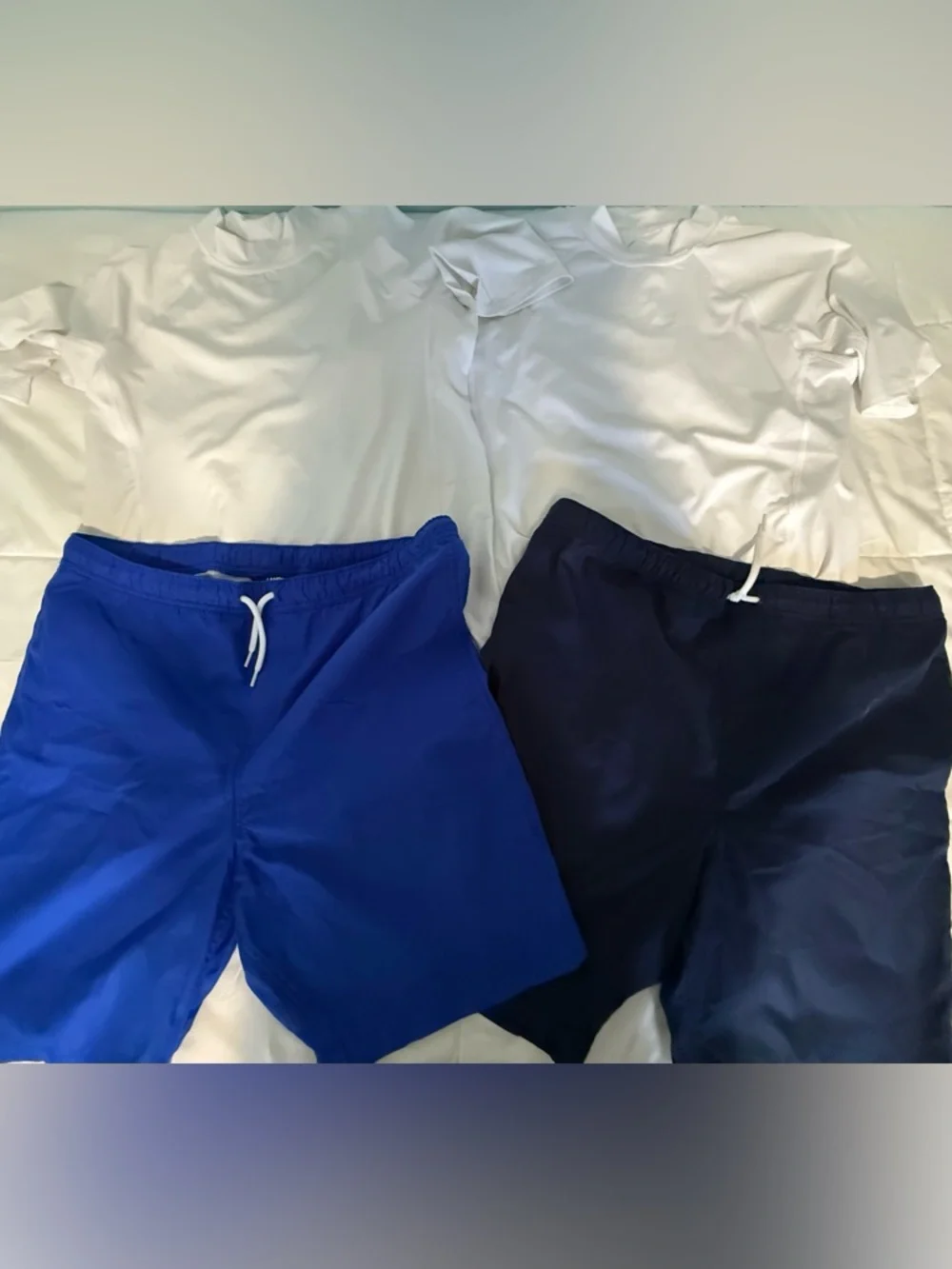 Lands EndHusky Swim Trunks and Rash Guards big boys